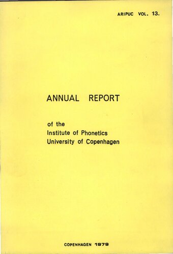Annual Report of the Institute of Phonetics University of Copenhagen