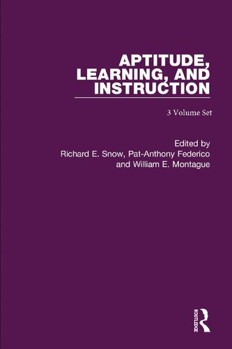 Aptitude, Learning, and Instruction, 3-Volume Set