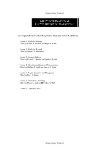 Wiley International Encyclopedia of Marketing vol.1-6 [revised and correctly organized]