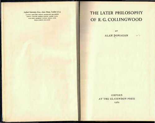 The Later Philosophy of R.G. Collingwood