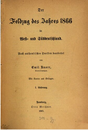 Der Feldzug des Jahres 1866 in West- und Süddeutschland