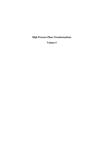 High pressure phase transformations - a handbook