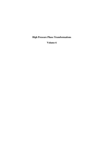 High pressure phase transformations - a handbook