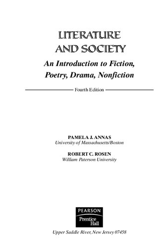 Literature And Society: An Introduction To Fiction, Poetry, Drama, Nonfiction