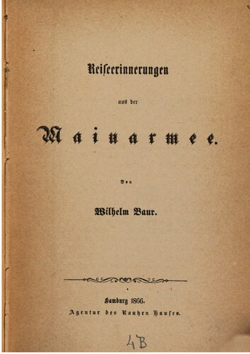 Reiseerinnerungen aus der Mainarmee