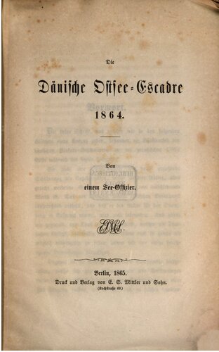 Die dänische Ostsee-Escadre 1864