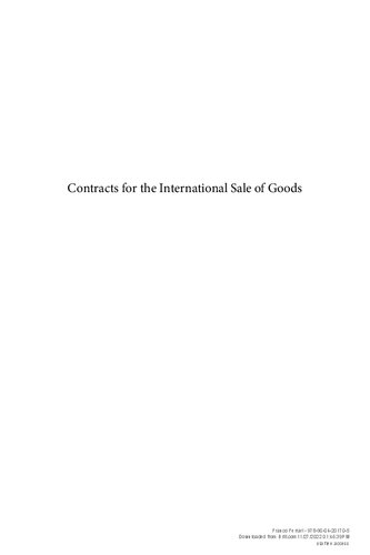 Contracts for the international sale of goods: applicability and applications of the 1980 United Nations Sales Convention /