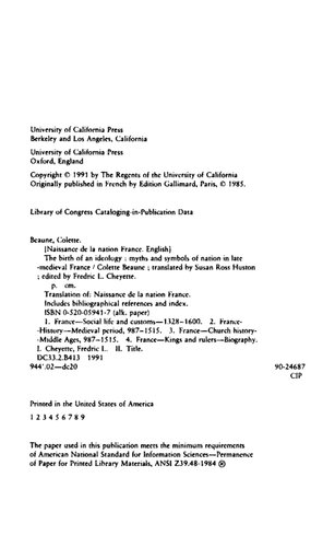 The Birth of an Ideology: Myths and Symbols of Nation in Late-Medieval France