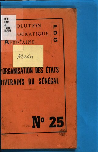 L’organisation des états riverains du Sénégal