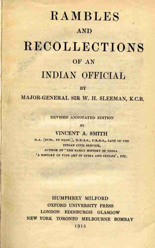 Rambles and Recollections of an Indian Official