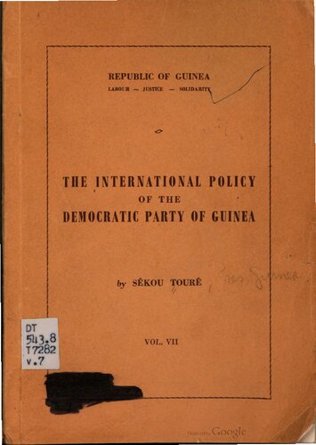 The international policy of the Democratic Party of Guinea
