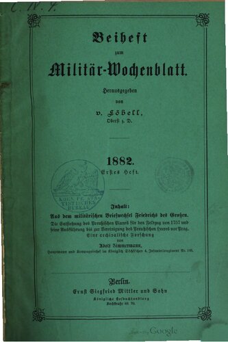 Beihefte zum Militär-Wochenblatt