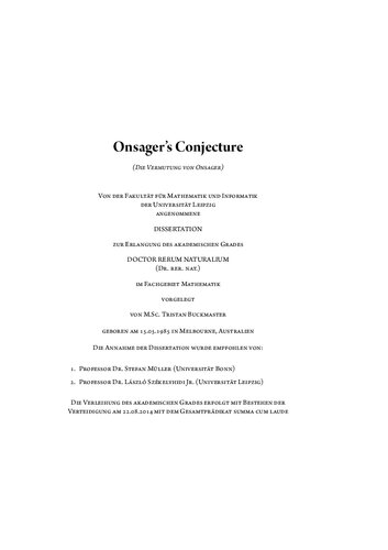 Onsager's Conjecture