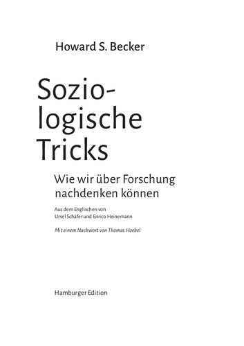 Soziologische Tricks Wie wir über Forschung nachdenken können