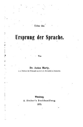 Über den Ursprung der Sprache