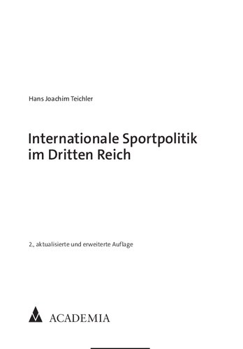 Internationale Sportpolitik im Dritten Reich