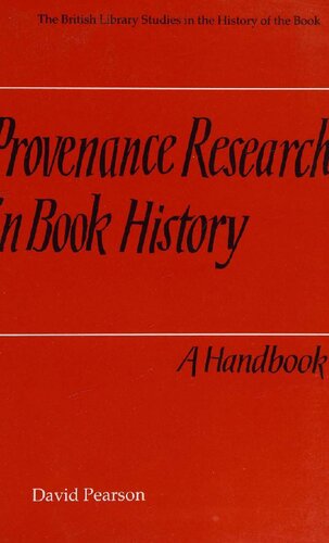 Provenance research in book history: a handbook