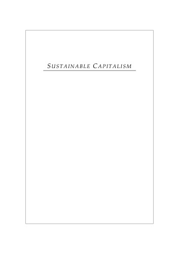 Sustainable Capitalism: A Matter of Common Sense