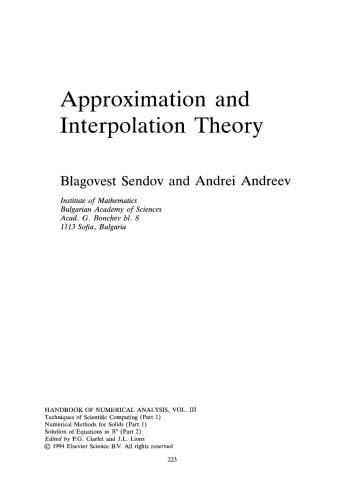 Handbook of Numerical Methods