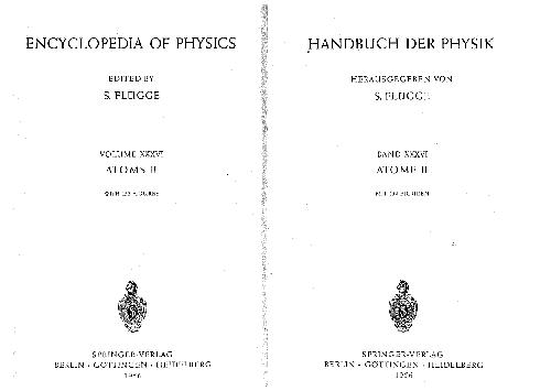 Handbuch der Physik. Atome 2