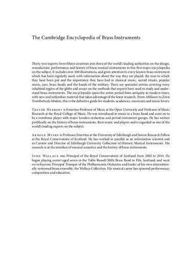 The Cambridge Encyclopedia of Brass Instruments