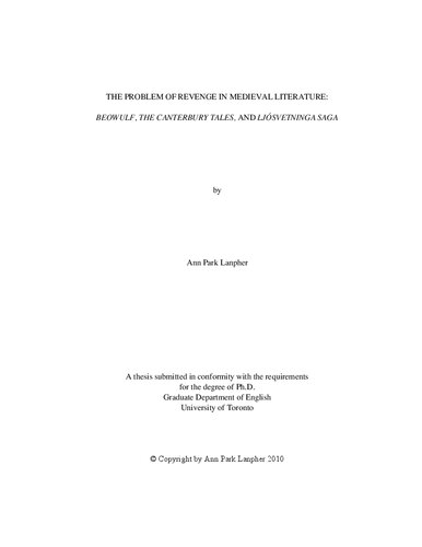 The problem of revenge in medieval literature: Beowulf, The Canterbury Tales, and Ljósvetninga saga