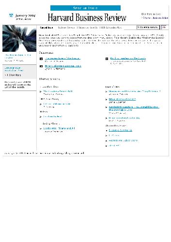 Harvard Business Review (January 2004)