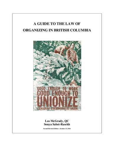 A Guide to the Law of Organizing in British Columbia