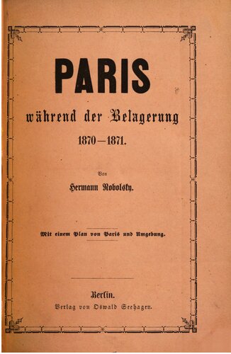Paris während der Belagerung 1870-1871