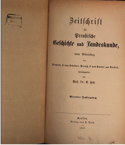 Zeitschrift für preussische Geschichte und Landeskunde