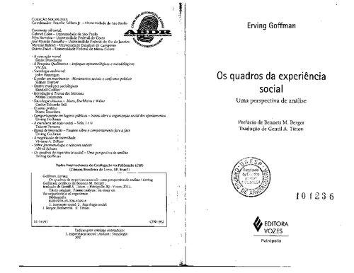 Os quadros da experiência social: Uma perspectiva de análise