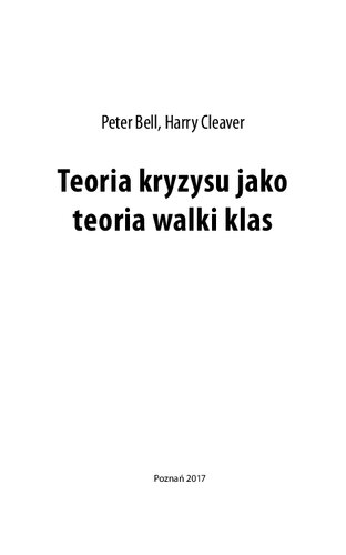 Teoria kryzysu jako teoria walki klas