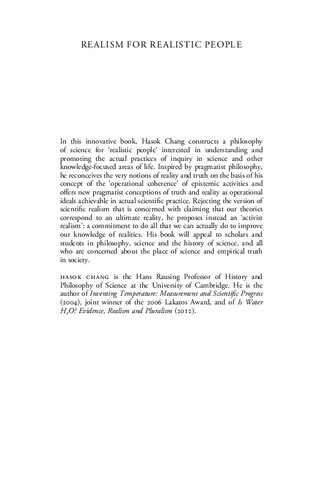 Realism for Realistic People: A New Pragmatist Philosophy of Science