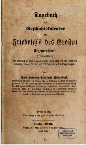 Enthaltend die Jahre 1740 bis 1759
