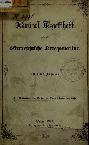 Admiral Tegethoff und die österreichische Kriegsmarine