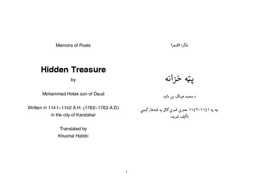 Pata Khazana (The Hidden Treasure, in English and Pashto)