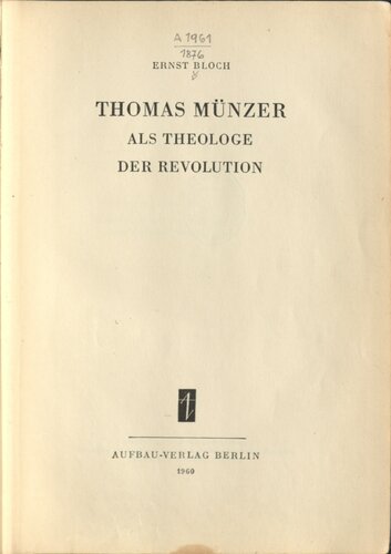 Thomas Münzer als Theologe der Revolution