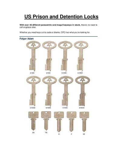 US Prison Locks And Keys