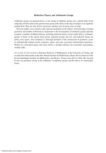 Reduction Theory and Arithmetic Groups