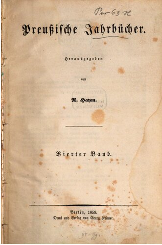 Preußische Jahrbücher