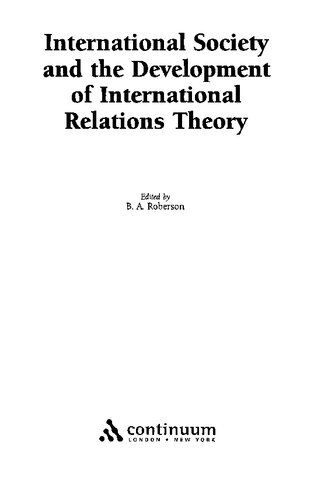 International Society and the Development of International Relations Theory