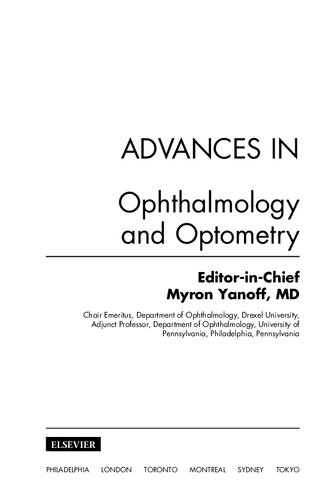 Advances in Ophthalmology and Optometry