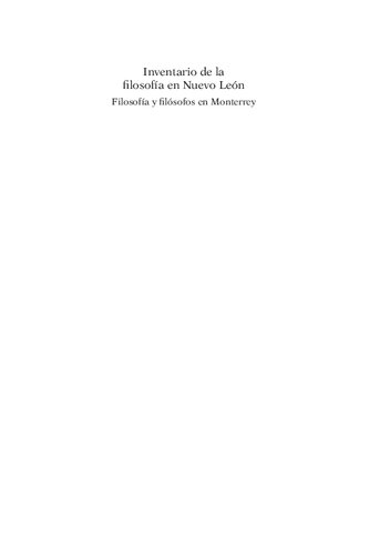 Inventario de la filosofía en Nuevo León. Filosofía y filósofos en Monterrey