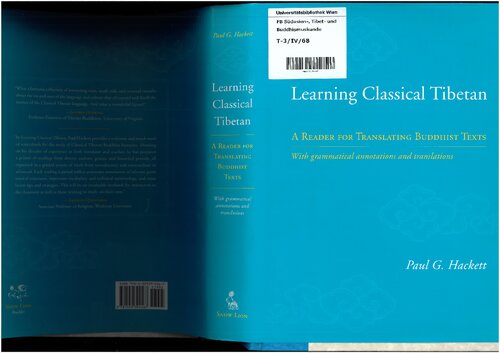 Learning Classical Tibetan: A Reader for Translating Buddhist Texts