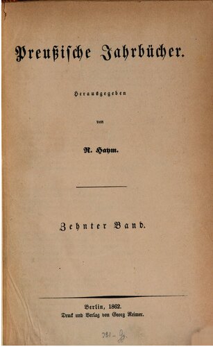 Preußische Jahrbücher