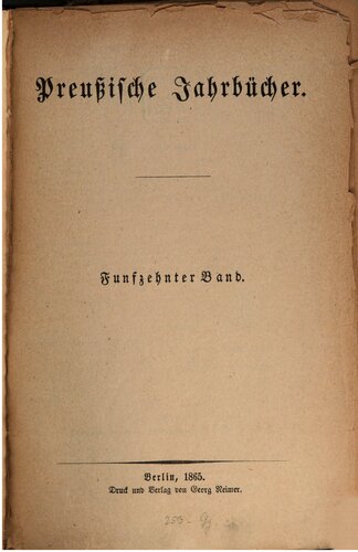 Preußische Jahrbücher