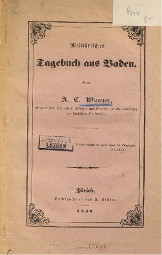 Militärisches Tagebuch aus Baden
