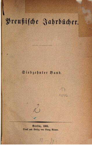 Preußische Jahrbücher