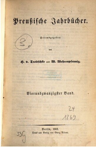 Preußische Jahrbücher
