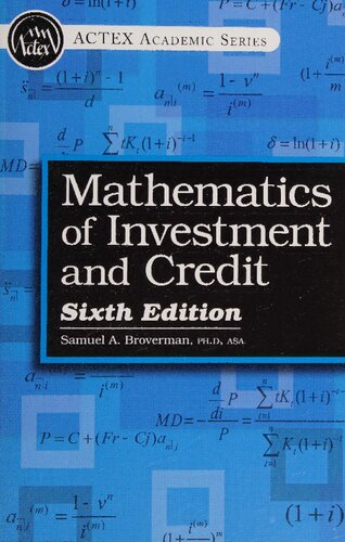 Mathematics of Investment and Credit